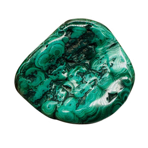 Malachite 46g Polished Gemstone FreeForm Worry Stone| 42x9mm| Green| 1 Specimen|