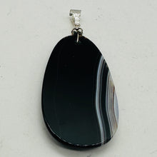 Load image into Gallery viewer, Sardonyx Large Designer Teardrop Sterling Silver Pendant | 3&quot; Long| Black.White|
