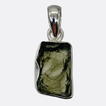 Load image into Gallery viewer, Moldavite 9.57ct Sterling Silver Rectangular Pendant | 7/8" Long | Green |
