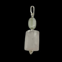 Load image into Gallery viewer, Rose Quartz, Green Moonstone Sterling Silver Pendant | 1 1/2&quot; Long| Pink, Green|
