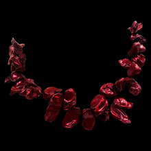 Load image into Gallery viewer, Red Freshwater Keishi Cornflake Pearl Strand 16" 62 Pearls 16x10mm
