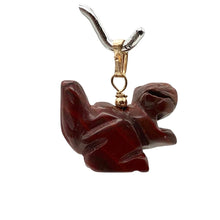 Load image into Gallery viewer, Jasper Squirrel Pendant Necklace | Semi Precious Stone Jewelry | 14k gf Pendant
