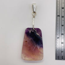 Load image into Gallery viewer, Clear and Purple Striped Fluorite and Sterling Silver Pendant | 2&quot; Long |
