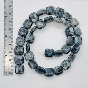 Speckle Labradorite Square Coin Bead 7.5 inch Strand 9557HS