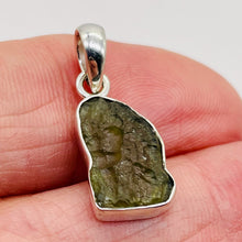 Load image into Gallery viewer, Moldavite 9.52ct Sterling Silver Rectangular Pendant| 1&quot; Long| Green| 1 Pendant|
