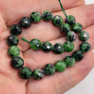 7 Ruby Zoisite 8mm Faceted Beads 10489