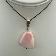 Load image into Gallery viewer, Conch Shell Pear Shaped Sterling Silver Pendant | 1 3/4" Long | Pink White |
