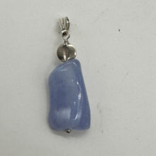 Load image into Gallery viewer, Blue Chalcedony Sterling Silver Designer Freeform Pendant | 2&quot; Long|Blue Silver|
