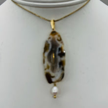 Load image into Gallery viewer, Druzy Agate Slice Designer 14kgf Pendant | 2 1/2" Long | Druzy Agate Crystal |
