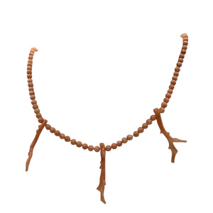 AAA Natural Salmon Branch Coral & Sterling Silver 18 inch Necklace 202600