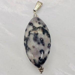 White and Blake Spotted Mookaite Sterling Silver Pendant! | 2 1/4" Long |