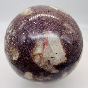 Huge Garnet Crystal 1525g Sphere | 4 1.4" | Red White | 1 Collector's Item |