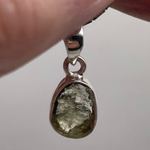 Load image into Gallery viewer, Moldavite 8.6ct Sterling Silver Oval Pendant | 7/8&quot; Long | Green | 1 Pendant |

