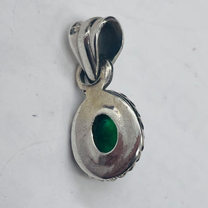 Green Agate Sterling Silver Drop Pendant | 3/4" Long | Green | 1 Pendant |