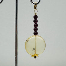 Load image into Gallery viewer, Gemmy Peruvian Opal w/Garnet Sterling Silver Pendant | Clear, Red |1 1/4&quot; Long |
