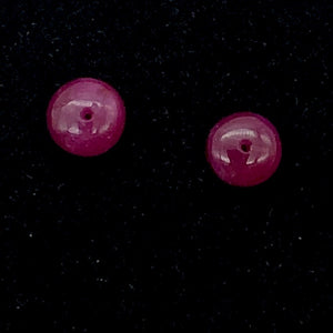 2 Gemmy Natural Ruby 5.25x3.5mm Smooth Roundel Beads | 2.5 carats|