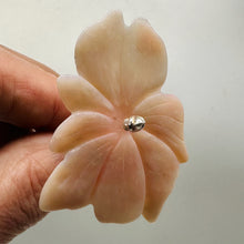 Load image into Gallery viewer, Peruvian Opal 44ct Carved Flower Pendant Bead | 42x50x3mm | Pink | 1 Bead |
