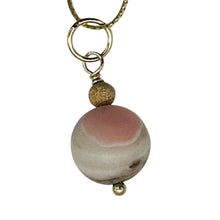 Load image into Gallery viewer, Pink Peruvian Opal Matte Finish Drop Bead Pendant | Pink | 1&quot; Long |
