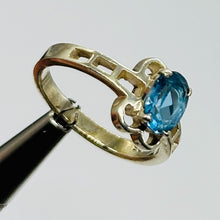 Load image into Gallery viewer, Blue Topaz Sterling Silver Ring Size 7 Natural Square Gemstone USA
