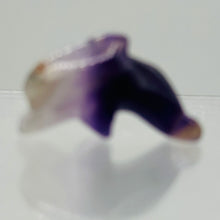 Load image into Gallery viewer, Jumping! 2 Carved Amethyst Dolphin Animal Beads

