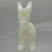 Load image into Gallery viewer, Hand Carved Donkey Burro Stone Animal Statue | 40x35x15mm | Clear, White
