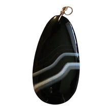Load image into Gallery viewer, Stunning! Black and White Sardonyx 14Kgf Wire Wrap Pendant | 2 3/4 Inch Long |
