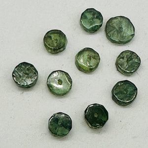 Tsavorite Garnet 6x2mm Faceted Rondelle Bead Parcel | 1" Long | Green| 10 Beads|