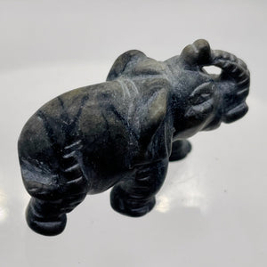 Hand-Carved Elephant Statue | 1 Figurine | | 1 1/4" Tall | Grey