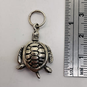 Turtle Sterling Silver Sea Dweller Pendant | 1 1/4" Long | Silver | 1 Pendant |