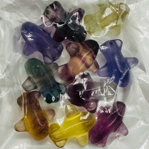 Fluorite Miniature Airplane Figurines | 10 Figurines | | 16x15x9mm | Multi