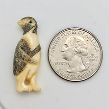 Load image into Gallery viewer, Waterbuffalo Bone Tuxedo Penguin | 32x11x6.5mm | Cream/Black | 1 Bead
