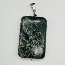Load image into Gallery viewer, Tsunami Stone Sterling Silver Rectangle Pendant | 3&quot; Long | Green White |

