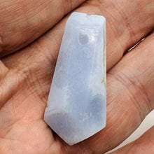 Load image into Gallery viewer, Chalcedony Druzy 42ct Designer Cut Pendant Bead | 37x17x10mm | Blue | 1 Bead |
