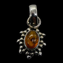 Load image into Gallery viewer, Amber Sterling Silver Bezel Set Pendant | 1/2&quot; Long | Amber | 1 Pendant |
