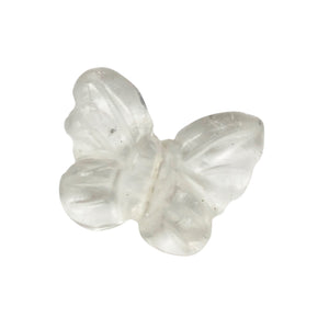 Fluttering Clear Quartz Butterfly Figurine/Worry Stone | 21x18x7mm | Clear