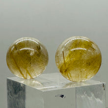 Load image into Gallery viewer, Gem Quality Golden Rutilated Quartz Round Beads | 13mm | 2 Beads |
