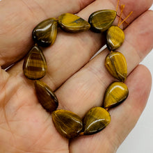 Load image into Gallery viewer, Shimmering Ten Tigereye 15x10mm Teardrop Beads 10242
