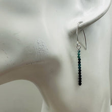 Load image into Gallery viewer, Sapphire AAA Faceted Bead Sterling Silver Earrings | Blue, Dark Blue | 1 3/4" |
