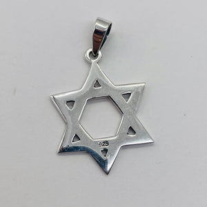 Star of David Sterling Silver Charm | 1 1/4" Long | Silver | 1 Pendant |