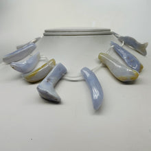 Load image into Gallery viewer, Blue Chalcedony Natural Beads 114g Strand | 45x10 to 33x12mm | 14 Beads |
