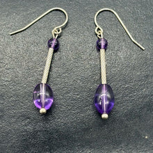 Load image into Gallery viewer, Unique Amethyst &amp; Sterling Silver Earrings 6379B
