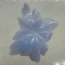 Load image into Gallery viewer, Chalcedony 55ct Hand Carved Flower Pendant Bead| 48x37x7mm| Blue| 1 Pendant Bead
