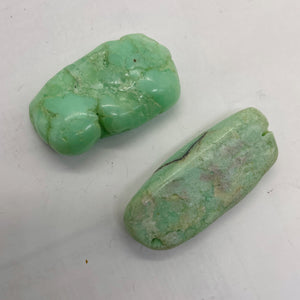 Chrysoprase Nuggets 32g Natural Pendant Beads| 16x19x12mm, 42x24x12mm| Green| 2|