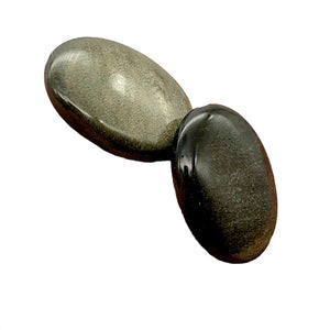 Gold Sheen Obsidian Oval | 25x17x7mm | Golden black | 2 Bead(s) |