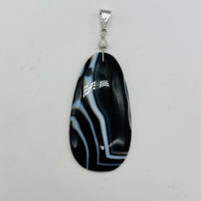 Load image into Gallery viewer, Stunning Black and White Sardonyx Sterling Silver Pendant | 3 1/4&quot; Long |
