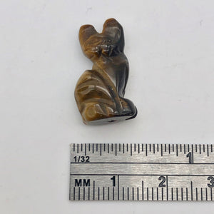 Adorable Tigereye Kitty Cat Figurine | 20x12x9mm | Golden Brown