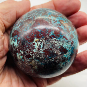 Chrysocolla 418g Sphere | 2 1/2" | Green Blue Tan | 1 Collector's Item |