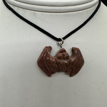 Load image into Gallery viewer, Rhodonite Hand Carved Stone Bat Pendant | 1&quot; Long | Pink | 1 Pendant Necklace |
