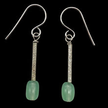Load image into Gallery viewer, Unique Gem Quality Chrysoprase &amp; Sterling Silver Earrings | 1 1/2 inch long |
