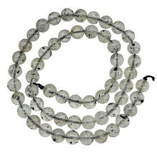 Load image into Gallery viewer, Tourmalinated Quartz Bead Strand |7mm | 15.5&quot; Long | Clear, Black | 56 Beads |
